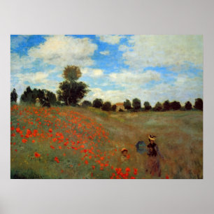 Mohnfeld bei Argenteuil von Claude Monet Poster