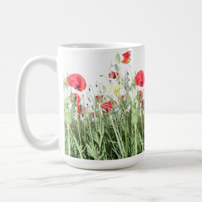 Mohnfeld Die Natur blüht Blume Kaffeetasse (Links)