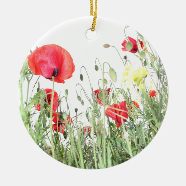 Mohnfeld Die Natur blüht Blume Keramik Ornament (Vorne)