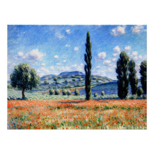 Mohnfeld, Giverny Poster