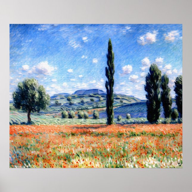Mohnfeld, Giverny Poster (Vorne)