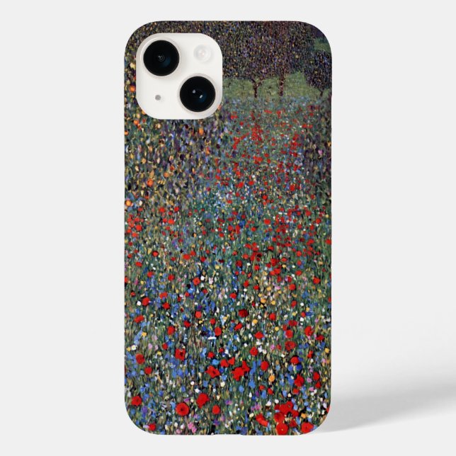 Mohnfeld, Gustav Klimt Case-Mate iPhone 14 Hülle (Rückseite)