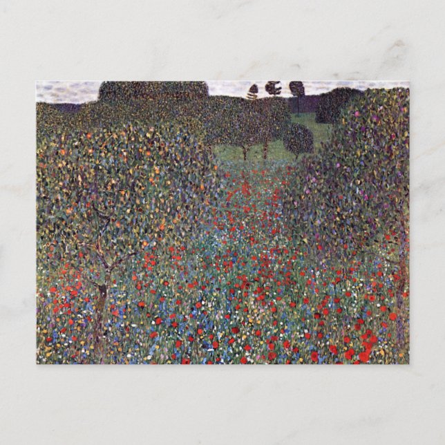Mohnfeld, Gustav Klimt Postkarte (Vorderseite)