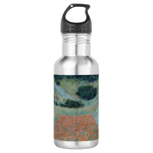 Mohnfeld in einem Heiligen bei Giverny (von Monet) Edelstahlflasche