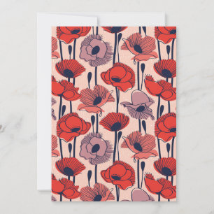 Mohnfeld // Moderne Wildblume Feiertagskarte