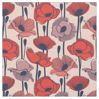 Mohnfeld // Moderne Wildblume Stoff