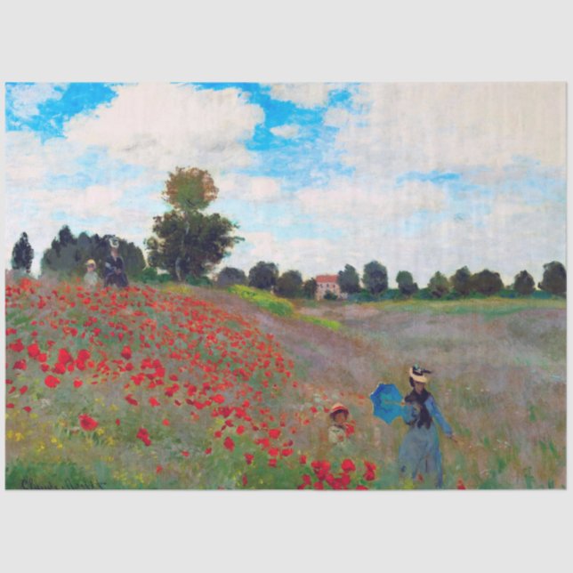 Mohnfeld, Monet Seidenpapier (Vorderseite)