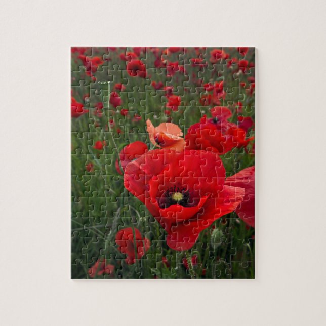 Mohnfeld-Puzzle/Jigsaw-Puzzle mit Zinn (Vertikal)