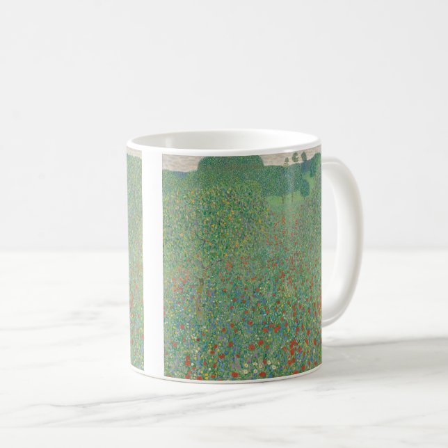 Mohnfeld von Gustav Klimt Kaffeetasse (VorderseiteRechts)