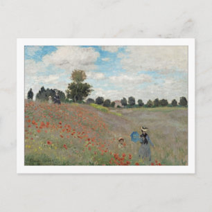 Mohnfeld von Monet Postkarte