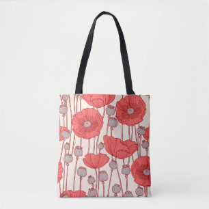Mohnfeldballett: Nahtlose Blumen-Rhapsodie Tasche