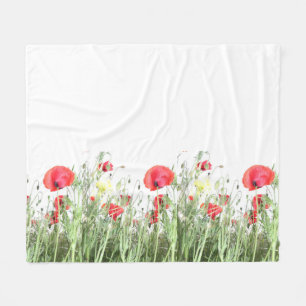 Mohnfelder Blume Sonnenblumen Herz Fleecedecke
