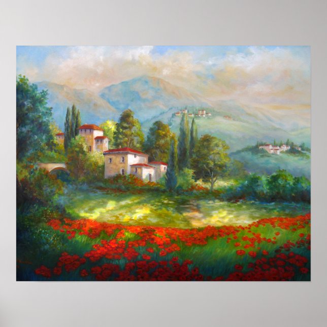 Mohnfelder in Italien Poster (Vorne)