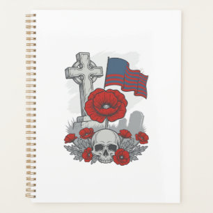 Mohnflaggenkreuz zum Gedenken Vintage Gravur Vekto Planer