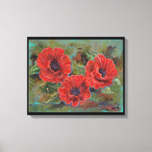 Mohngepackte Leinwand-Blume von Renee Lavoie Leinwanddruck