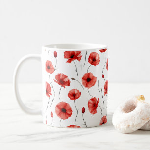 Mohngepresste Blume im Wasserfarbstil Kaffeetasse