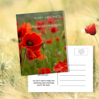 Mohngrüße von Ihrer neuen Nachbarschaft Postkarte