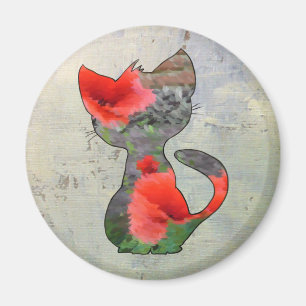Mohnkatze Magnet