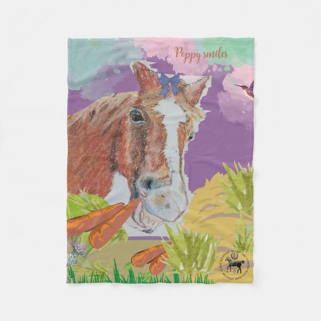 Mohnlächeln Fleecedecke (Vorderseite)