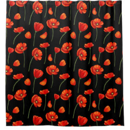 Mohnmuster Duschvorhang
