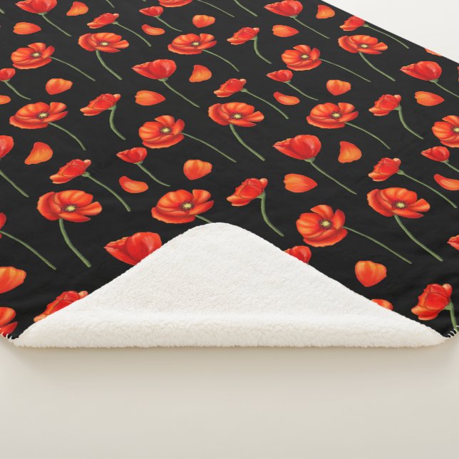 Mohnmuster Sherpadecke (3/4)