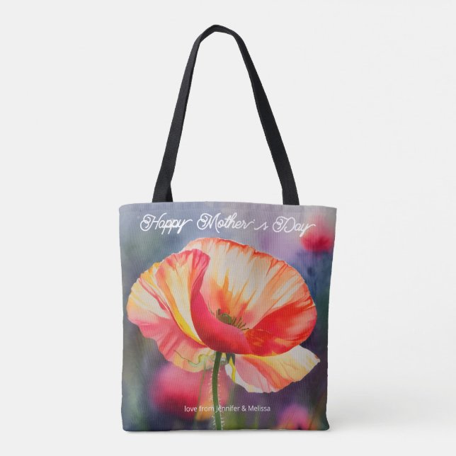 Mohnmüttertag, botanische Blume Tasche (Rückseite)