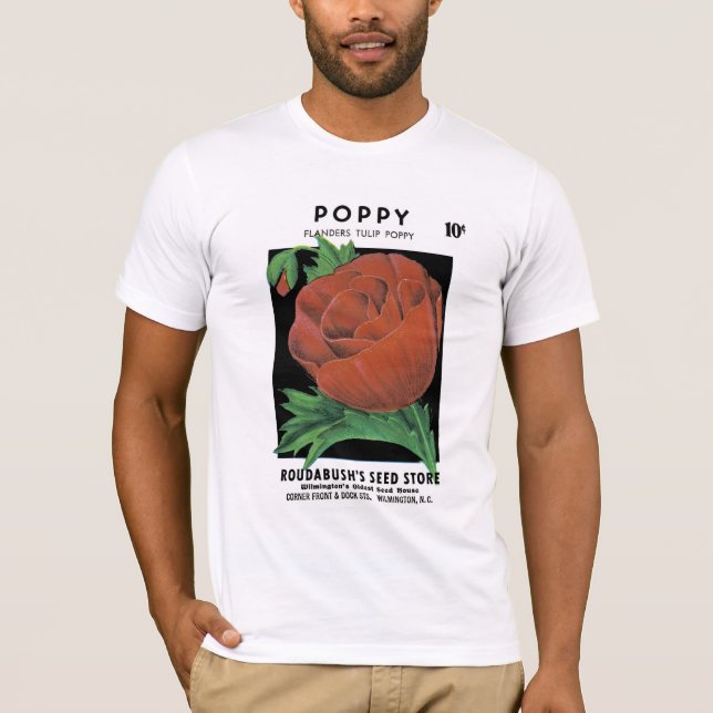 Mohnpacketikett T-Shirt (Vorderseite)