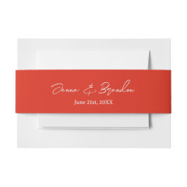 Mohnrot & Off White Wedding Einladungsbanderole