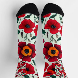 Mohnträume: Inspirierend Muster Socken