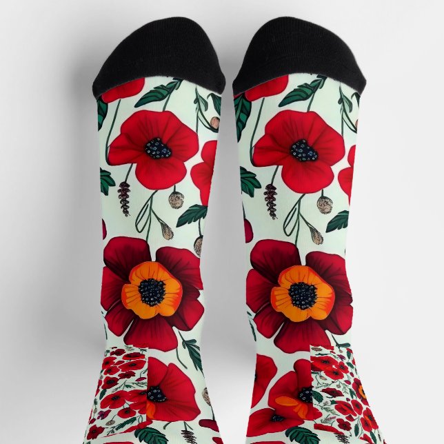 Mohnträume: Inspirierend Muster Socken (Oben)
