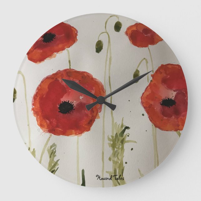 Mohnuhr Große Wanduhr (Vorderseite)