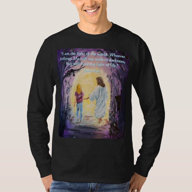 Moi et Jésus marchant à manches longues T-shirt (Devant)