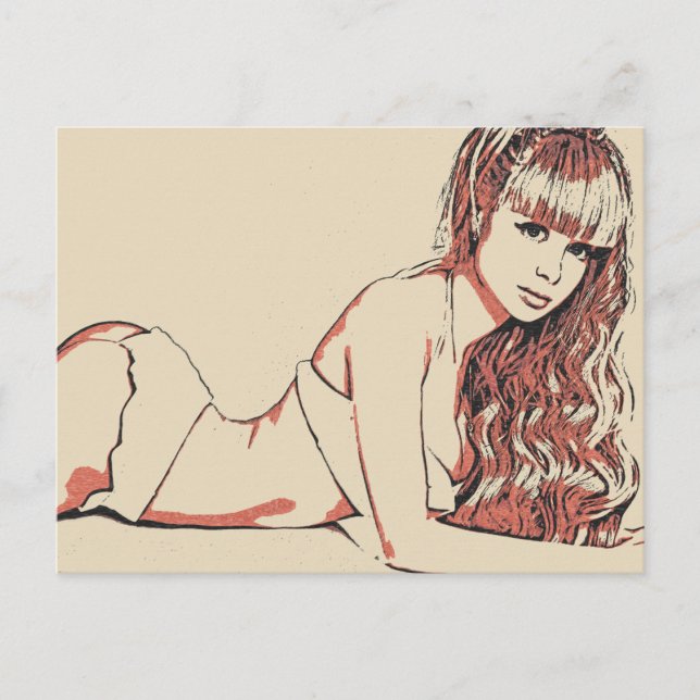 Moi Lolita - perfekte blone Beauty posiert Postkarte (Vorderseite)