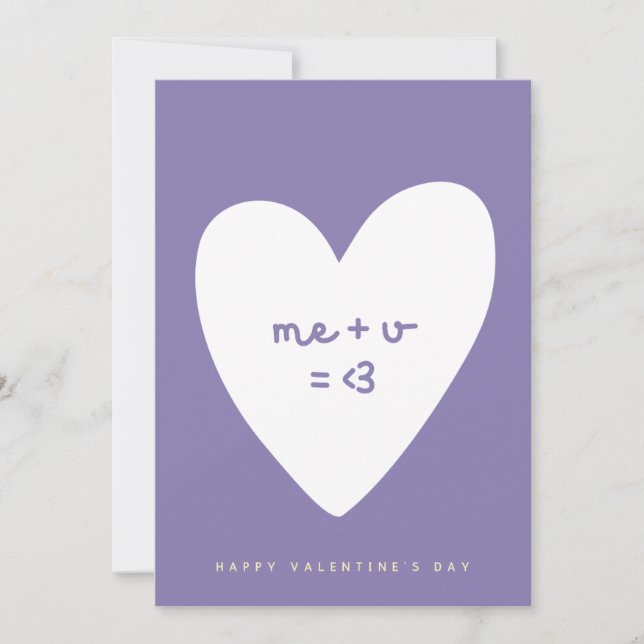 moi plus toi égale l'amour carte de la Saint-Valen (Devant)