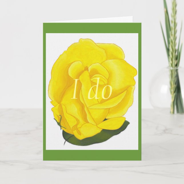 Moi, rose jaune vif, cartes faire-part de mariage (Devant)