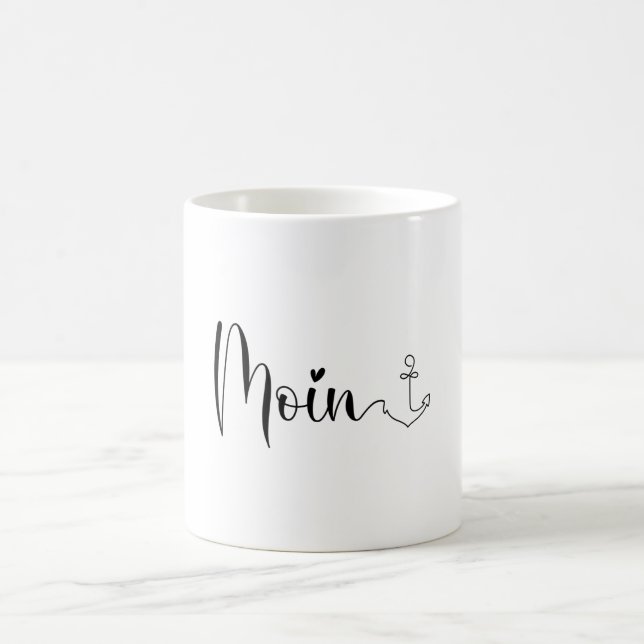 Moin Nordsee Niedrige deutsche Küste Kaffeetasse (Mittel)