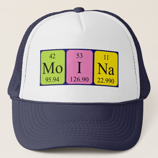 Moina Periodtable name Truckerkappe (Vorderseite)