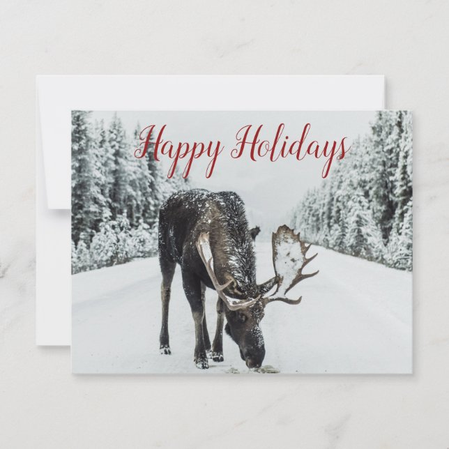 Moine En Hiver Carte De Noël Neige (Devant)