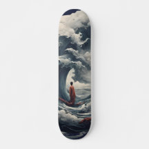 Moine entre une vague déchaînée Skateboard Deck