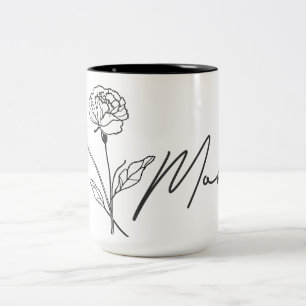 Moins Fleur Maman Mug Avec Coeur