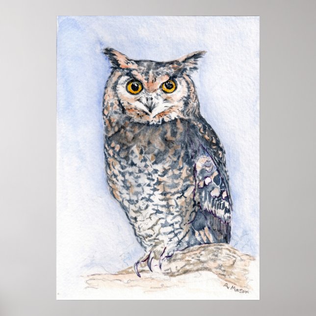 Moins il parle d'aquarelle Poster (Devant)