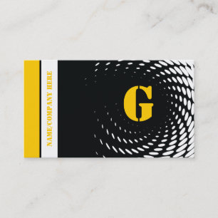 Moitié monogramme noir jaune cartes de visite