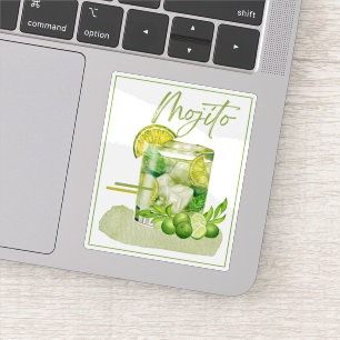 Mojito-Cocktail-Aquarell-Kunst Aufkleber