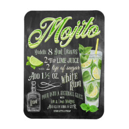 Mojito Cocktail Chalkboard Rezept Magnet