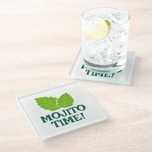 Mojito-Cocktail-Glasuntersetzer mit Minzblattdruck Glasuntersetzer