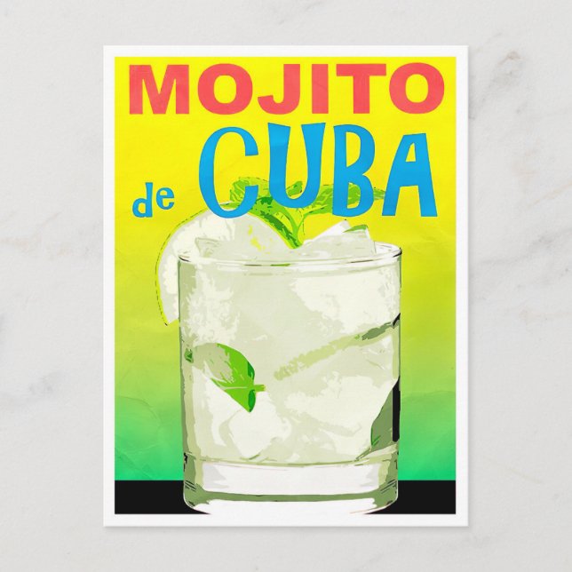 Mojito de Cuba Vintage Reise Postkarte (Vorderseite)