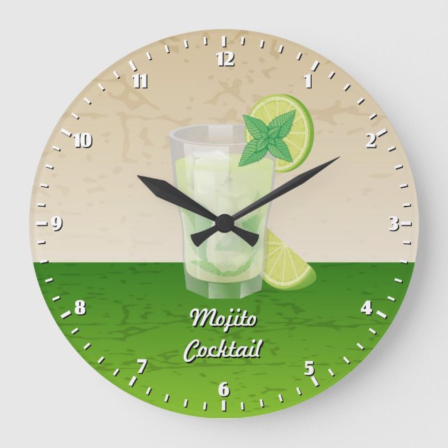 Mojito Große Wanduhr (Vorderseite)