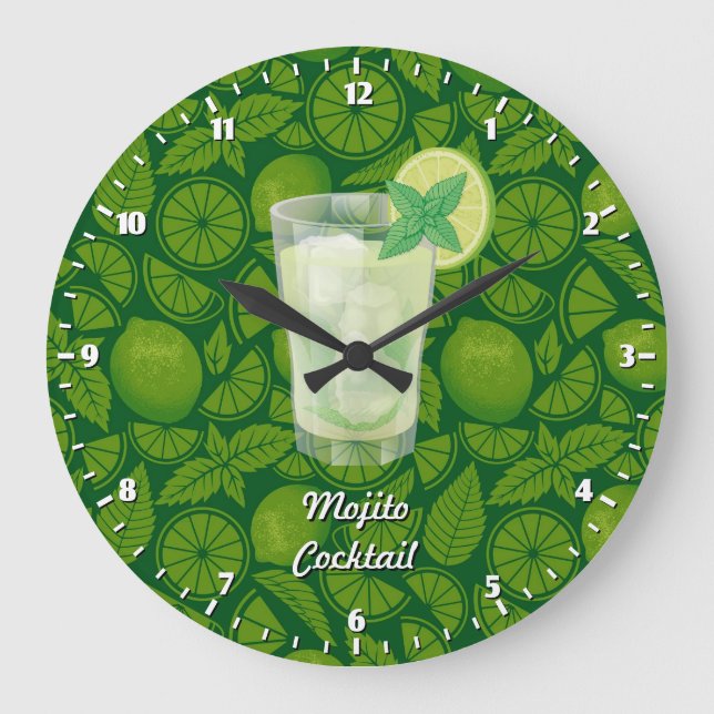 Mojito Große Wanduhr (Vorderseite)