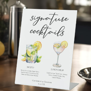 Mojito Lemon Drop Summer Signature Cocktails Menü Sockelschild