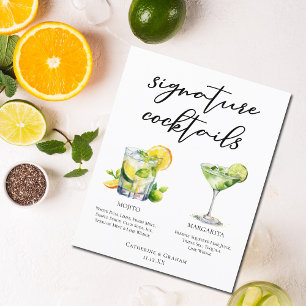 Mojito Margarita Signature Cocktails Menu Mariage